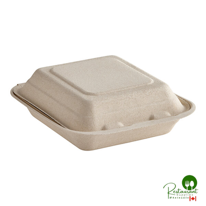 Dart 8" x 8" Compostable Fiber Hinged Take-Out Container - 200/Case