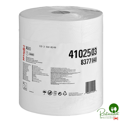 WypAll® 41025 X80 12 1/4" x 12 1/2" White Heavy-Duty Wiper - 475/Roll