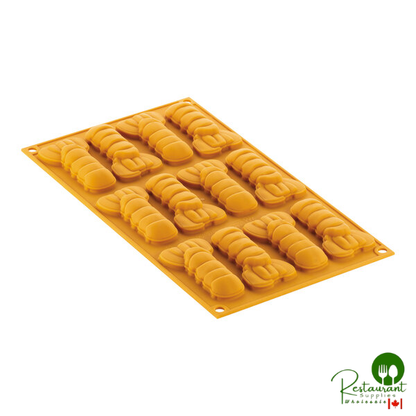 Silikomart Scampo 12 Compartment Lobster Tail Silicone Baking Mold - 1 5/8" x 9/16" x 3 3/16" Cavities SCAMPO