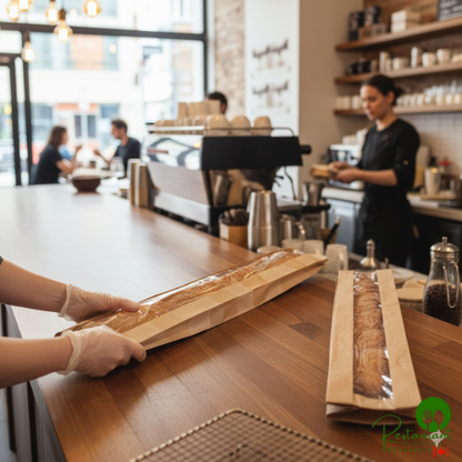 Bagcraft Packaging 300893 EcoCraft 3 1/2" x 2" x 26" Dubl-Panel® Artisan Bread Bag - 500/Case