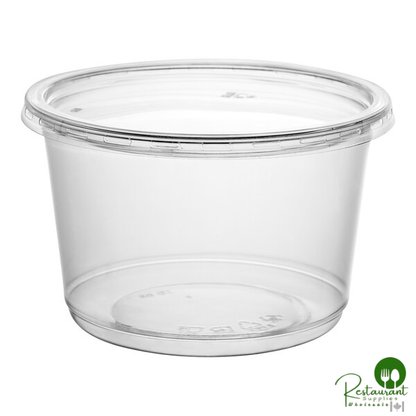 16 oz. Ultra Clear Recycled PET Plastic Round Deli Container and Lid Combo By Prime - 250/Case