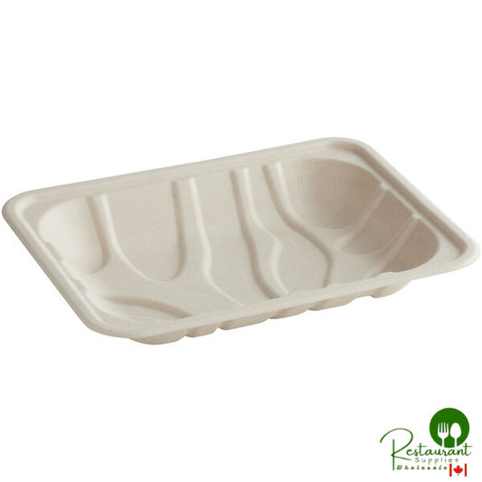 World Centric 8 5/8" x 6 1/2" x 1 1/4" Compostable Fiber Meat Tray - 450/Case