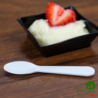 Solo 00080-0222 3" White Plastic Taster Spoon - 3,000/Case