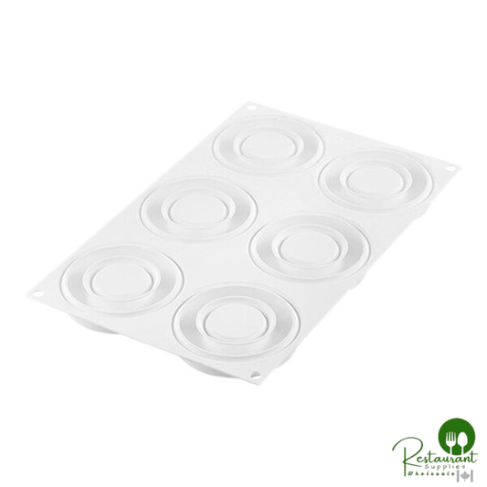 Silikomart Curve Promise 6 Compartment White Silicone Baking Mold and Plastic Cutter - 3 5/16" x 13/16" Cavities CURVE PROMISE 65