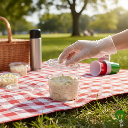 16 oz. Ultra Clear Recycled PET Plastic Round Deli Container and Lid Combo By Prime - 250/Case