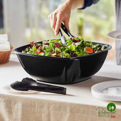 320 oz. Black PET Plastic Square Catering / Serving Bowl By Prime - 25/Case