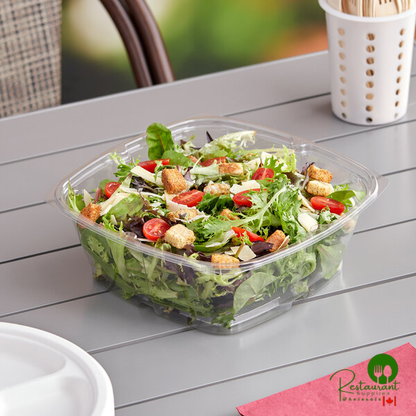 Sabert Catering Pop-Top 80 oz. Clear PET One-Compartment Square Bowl - 50/Case