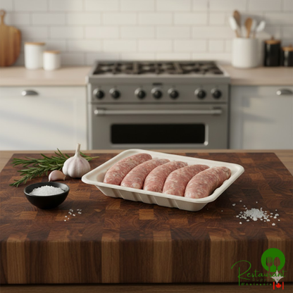 World Centric 8 5/8" x 6 1/2" x 1 1/4" Compostable Fiber Meat Tray - 450/Case