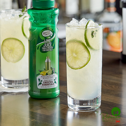 Master of Mixes 375 mL Single Pressed Lime Juice - 12/Case