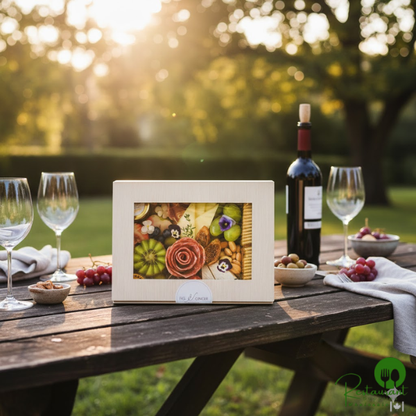 8" x 6" Medium Collapsible Balsa Wood Catering Box with Attached Window Lid - 50/Case