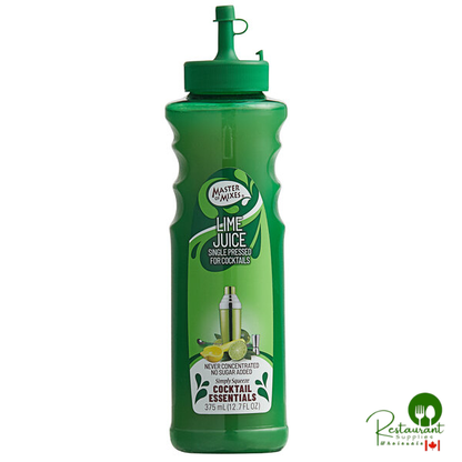 Master of Mixes 375 mL Single Pressed Lime Juice - 12/Case