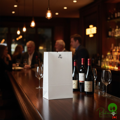 Duro 20 lb. White Paper Bag - 500/Bundle