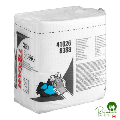 WypAll® 41026 X80 12" x 12 1/2" White Heavy-Duty Wiper - 200/Case