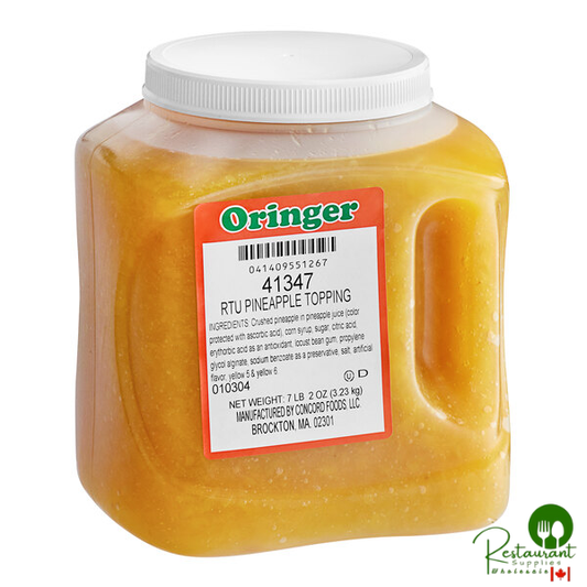 Oringer Pineapple Dessert / Sundae Topping 3/4 Gallon