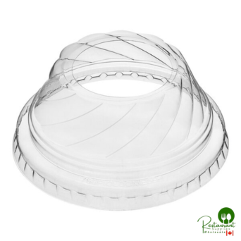 6 oz. Clear Plastic Low Dome Lid with Hole By Prime - 1,000/Case