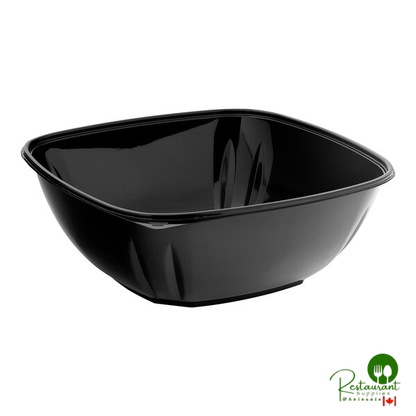 320 oz. Black PET Plastic Square Catering / Serving Bowl By Prime - 25/Case