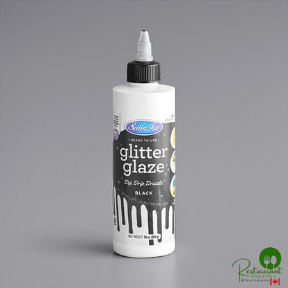 Satin Ice Black Vanilla Glitter Glaze 10 oz. - 3/Case
