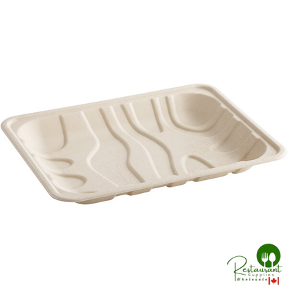 World Centric 10 1/2" x 8 3/16" x 1 1/4" Compostable Fiber Meat Tray - 480/Case