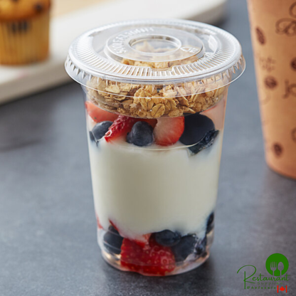 10 oz. Plastic Cold Cup with 2 oz. Insert and PET Flat Lid with No Slot By Prime - 100/Case