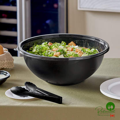 320 oz. Black PET Plastic Round Catering / Serving Bowl By Prime - 25/Case