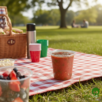 24 oz. Ultra Clear Round Recycled PET Plastic Deli Container By Prime - 500/Case