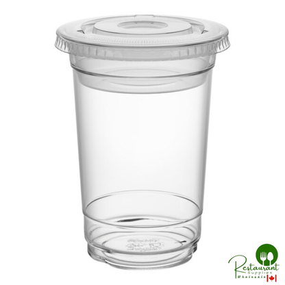 10 oz. Plastic Cold Cup with 2 oz. Insert and PET Flat Lid with No Slot By Prime - 100/Case
