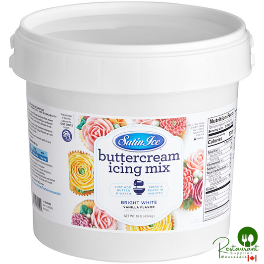 Satin Ice 10 lb. White Vanilla Buttercream Icing Mix - 4/Case