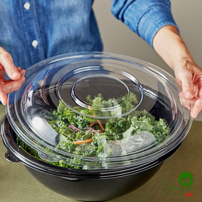 Clear PET Plastic Dome Lid for 160 oz. Round Bowls By Prime - 25/Case