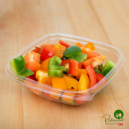 Sabert 15008B500 Bowl2 8 oz. Clear PET Square Deli / Catering Bowl - 500/Case