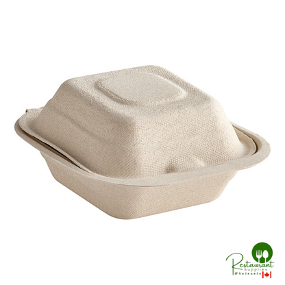Dart 6" x 6" Compostable Fiber Hinged Take-Out Container - 500/Case
