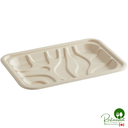 World Centric Compostable Fiber Laminated Meat Tray 8 3/16" x 5 11/16" x 5/8" - 500/Case
