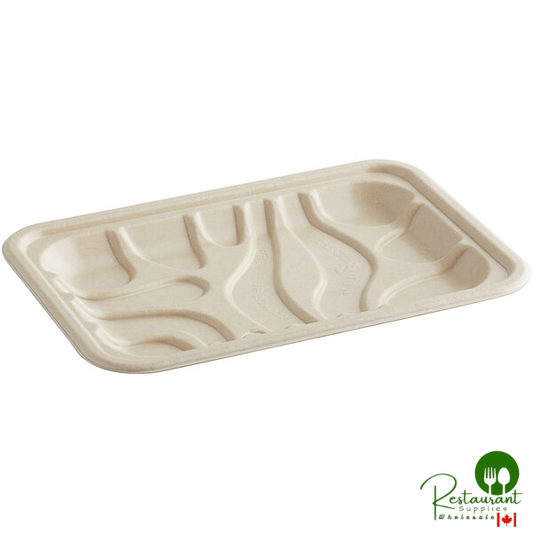 World Centric Compostable Fiber Laminated Meat Tray 8 3/16" x 5 11/16" x 5/8" - 500/Case
