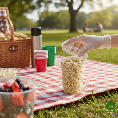 32 oz. Ultra Clear Recycled PET Plastic Round Deli Container and Lid Combo By Prime - 250/Case