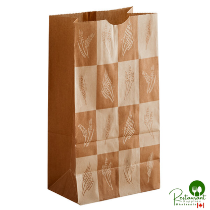 Bagcraft Packaging 300283 6 lb. EcoCraft Dubl-Wax® Kraft Bag with Artisan Print - 500/Case