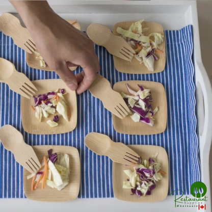 Bambu® 062100 Veneerware® 3 1/2" Disposable Bamboo Spork - 250/Case
