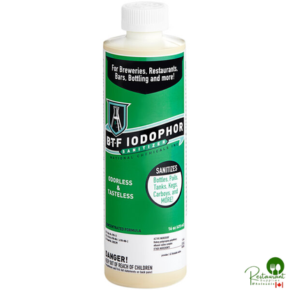 National Chemicals Inc. 11001 BTF Iodophor Brewery Equipment Sanitizer 16 oz. - 6/Case