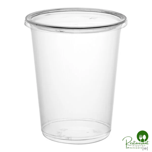32 oz. Ultra Clear Recycled PET Plastic Round Deli Container and Lid Combo By Prime - 250/Case