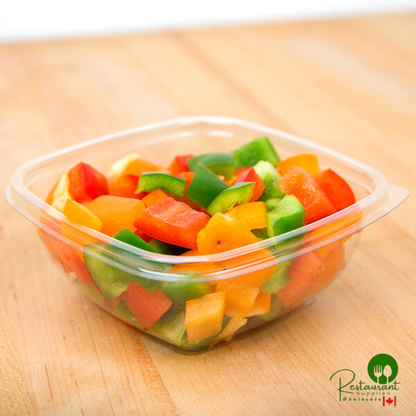 Sabert 15012B500 Bowl2 12 oz. Clear PET Square Deli / Catering Bowl - 500/Case