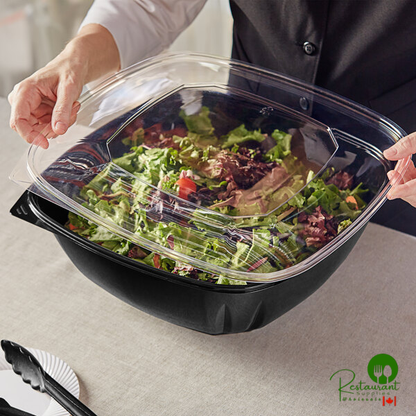 Clear PET Plastic Flat Lid for 320 oz. Square Bowls By Prime - 25/Case