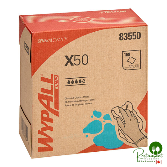 WypAll® X50 8 3/8" x 12 1/2" White Wiper 83550 - 1,680/Case