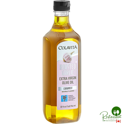 Colavita Roasted Garlic Extra Virgin Olive Oil 32 oz. - 12/Case