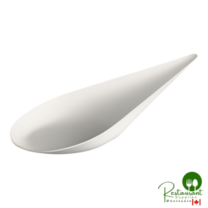 4" Compostable White Plant Fiber Taster Spoon By Prime - 200/Case