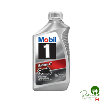 MOBIL 1 RACING MX4T 10W-40, 100% SYNTHETIC 4-CYCLE MOTORCYCLE/SNOWMOBILE/OUTBOARD OIL – CASE OF 6 – 1 QUART BOTTLES