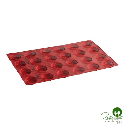 Pavoni Formasil 24 Compartment Round Micro-Perforated Silicone Bread and Pastry Mold FF08 - 2 1/2" x 3/4" Cavities