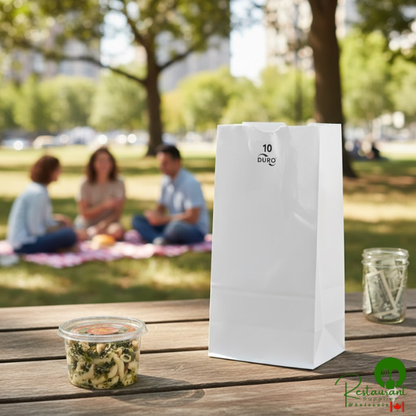 Duro 10 lb. White Paper Bag - 500/Bundle