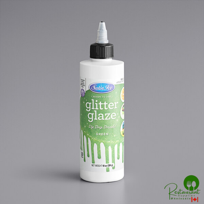 Satin Ice Green Vanilla Glitter Glaze 10 oz. - 3/Case