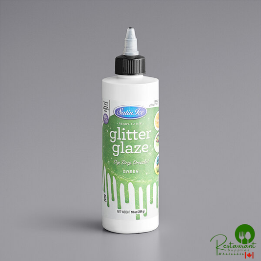 Satin Ice Green Vanilla Glitter Glaze 10 oz. - 3/Case