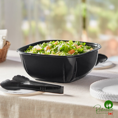 160 oz. Black PET Plastic Square Catering / Serving Bowl By Prime - 50/Case