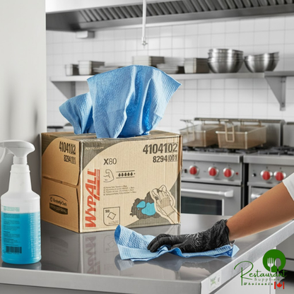 WypAll® 41041 X80 11 1/8" x 16 13/16" Blue Heavy-Duty Wiper - 160/Case