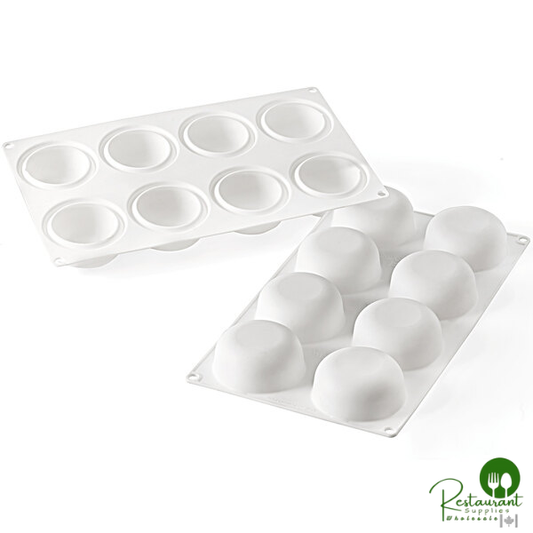 Silikomart STONE 85 8 Compartment Silicone Baking Mold with Border - 2 1/2" x 2 1/2" x 1 1/8" Cavities